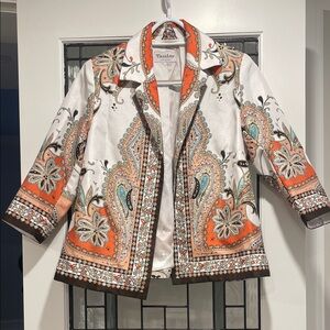 Tan Jay Women's Orange and White Jacket